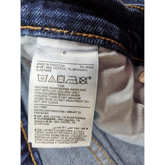 (3/$35) Old Navy Jeans Womens 6 Blue High Rise Button Fly Straight Slim Pockets - Picture 5 of 13